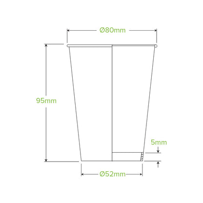8oz Stone Aqueous Single Wall Takeaway Cups - 1 Carton