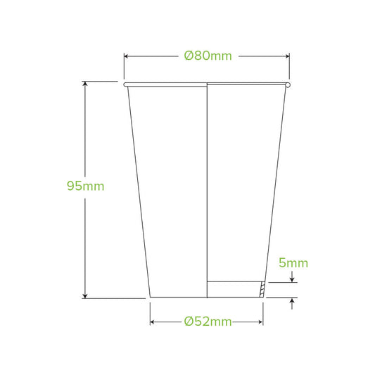 8oz Stone Aqueous Single Wall Takeaway Cups - 1 Carton