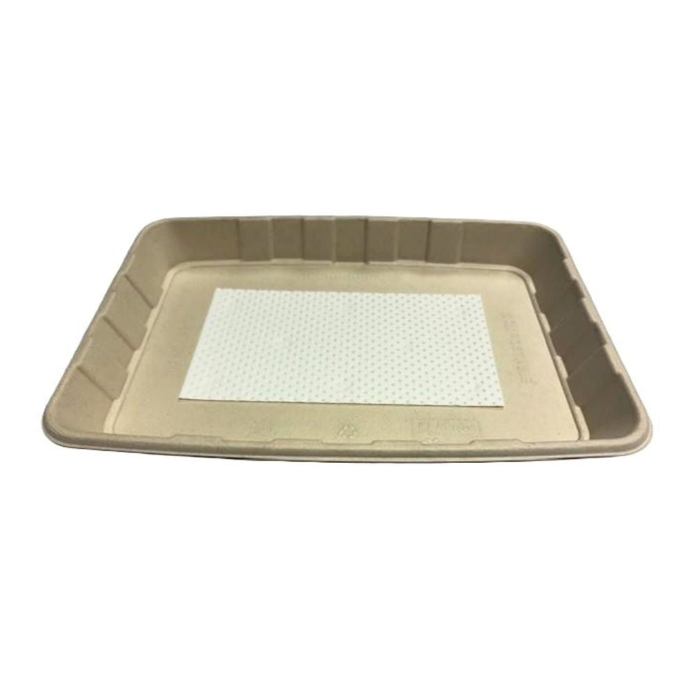 Compostable Meat Trays with Pad (290x210x30mm) - 1 Carton