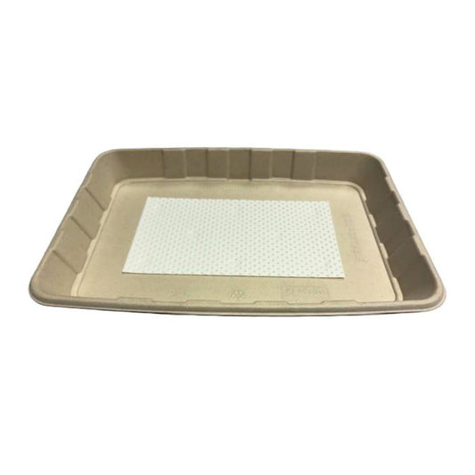 Compostable Meat Trays with Pad (290x210x30mm) - 1 Carton