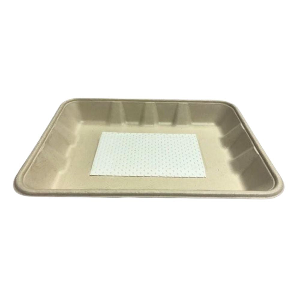 Compostable Meat Trays with Pad (237x173x30mm) - 1 Carton