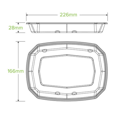 600ml Bagasse Octagonal Containers - 1 Carton
