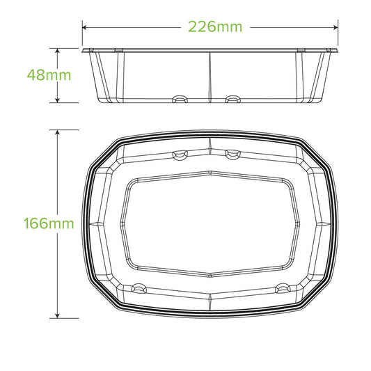 950ml Bagasse Octagonal Containers - 1 Carton