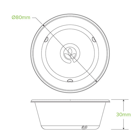 90ml Natural Bagasse Sauce Pots - 1 Carton
