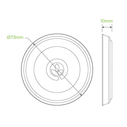 60ml Natural Bagasse Sauce Pot Lids - 1 Carton