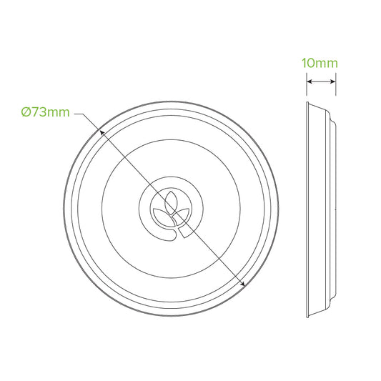 60ml Natural Bagasse Sauce Pot Lids - 1 Carton