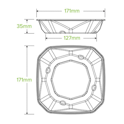 500ml Bagasse Octagonal Containers - 1 Carton
