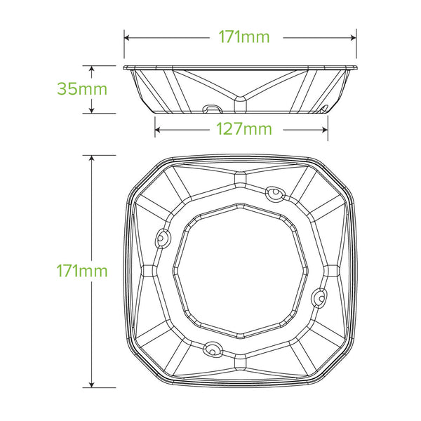 500ml Bagasse Octagonal Containers | Eco Friendly Takeaway Containers ...