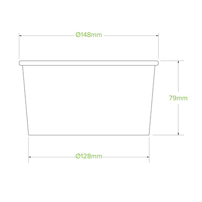 1000ml Kraft Paperboard Bowls - 1 Carton