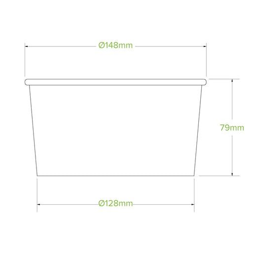 1000ml Kraft Paperboard Bowls - 1 Carton