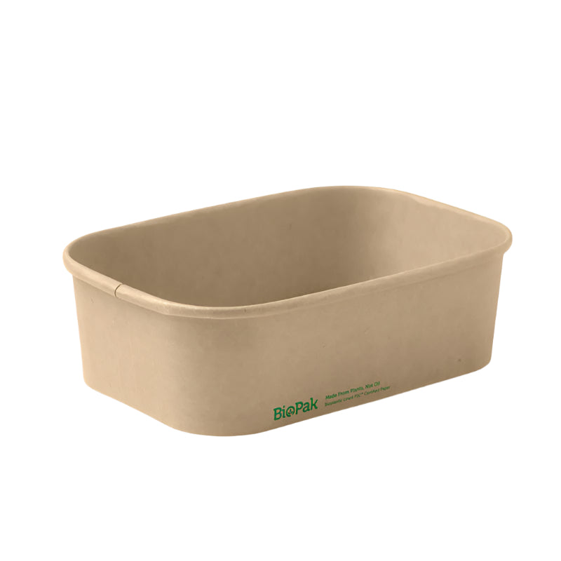 Kraft Rectangular Containers - 1 Carton