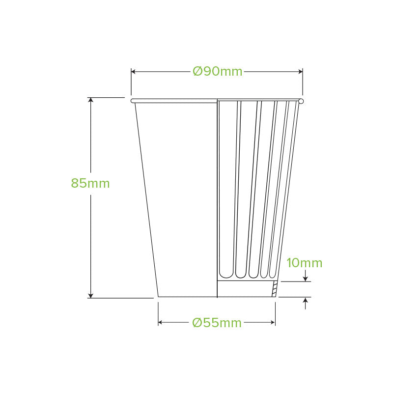 8oz Kraft Double Wall Compostable "Squat" Takeaway Cups - 1 Carton