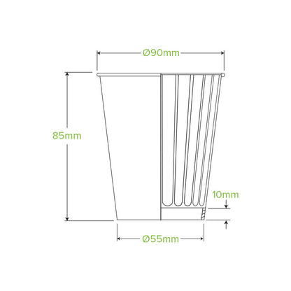 8oz Kraft Double Wall Compostable "Squat" Takeaway Cups - 1 Carton