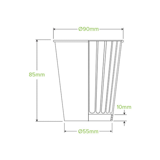 8oz Kraft Double Wall Compostable "Squat" Takeaway Cups - 1 Carton