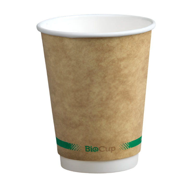 12oz Kraft Double Wall Compostable Takeaway Cups | Disposable Coffee ...