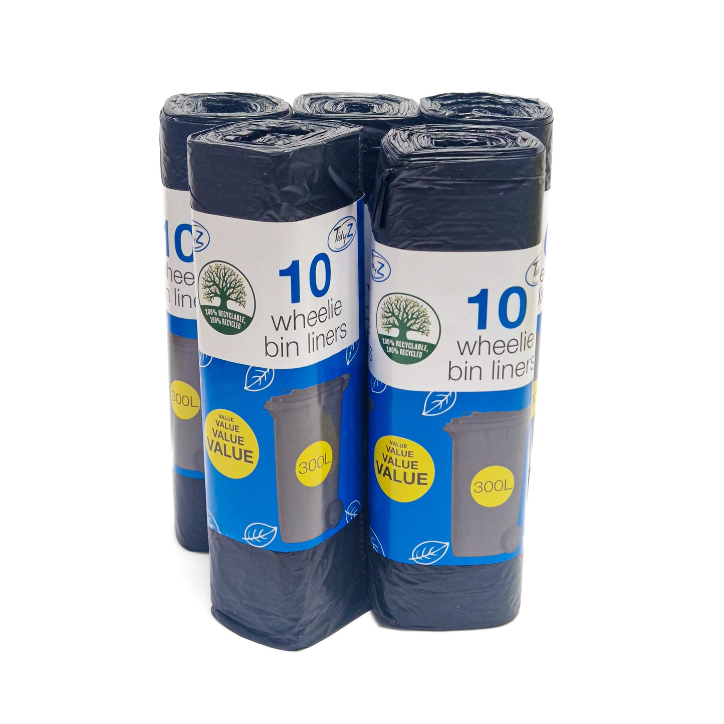 Bin Liners Black Wheelie Bin 300L - Bulk 50 Bags