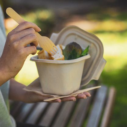 Natural Bagasse Square Containers - 1 Carton
