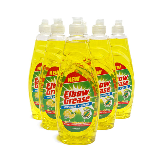 Elbow Grease Washing Up Liquid Lemon 600ml - Bulk Pack of 6