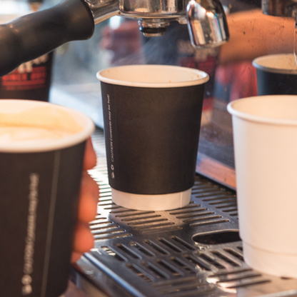 8oz Black Double Wall Takeaway Cups - 1 Carton