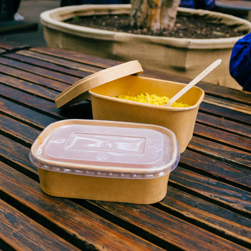 Rectangular Paper Containers 1000ml Kraft Rectangular Containers | Eco Friendly Takeaway Containers ...