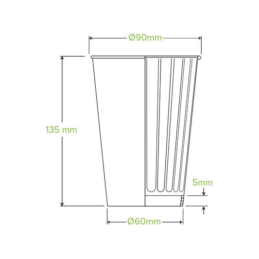 16oz Stone Aqueous Double Wall Takeaway Cups - 1 Carton