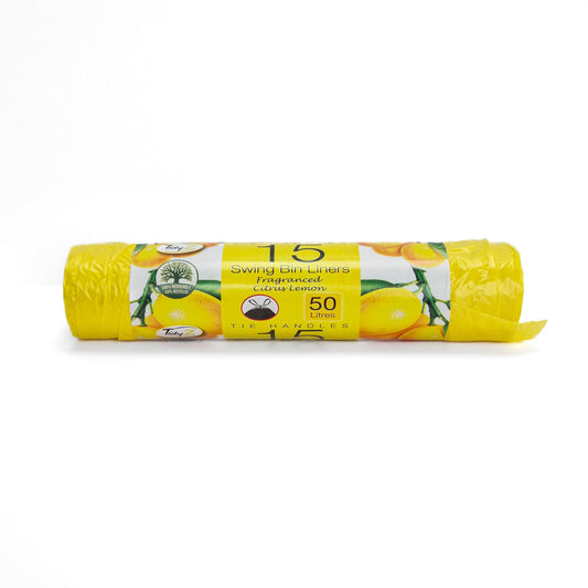 Fragranced Bin Liners White/Yellow - Tie Handle 50L