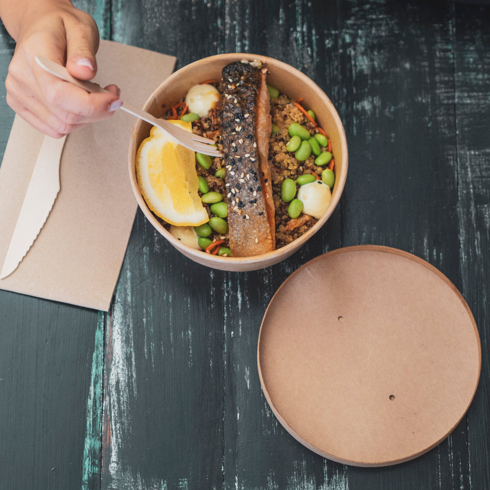 Kraft Paperboard Bowl Lids - 1 Carton