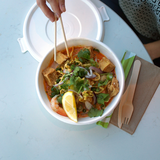 1180ml Bagasse Takeaway Bowls - 1 Carton