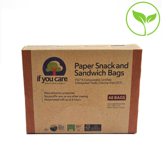 If You Care Paper Snack and Sandwich Bags (19cm x 16.2cm x 5.7cm)